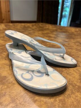 Y2K Coach Carin Jelly Kitten Heel Thong Sandal 🩵🩴